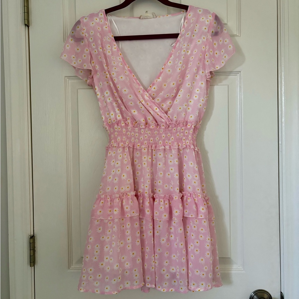 Altar’d State Pink Floral Mini Dress.